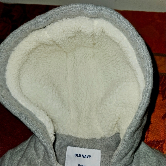 Old Navy light grey baby coat size 12-18 m - Picture 2 of 8
